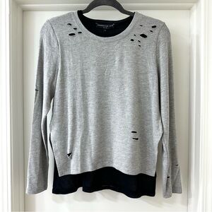 Generation Love Gray Double Layer Sweater with Distressed Holes, Size XS, NWT